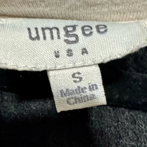 Umgee Oversized Waffle Knit Ballon Sleeve Mixed Media Bohemian Blouse Top - Picture 9 of 10